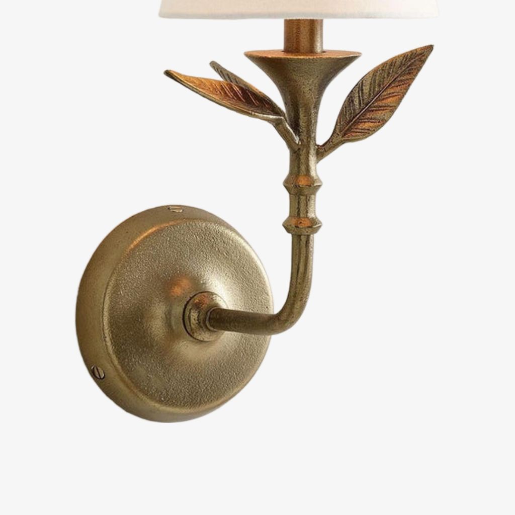 Celia Rustic Botanical Forged Iron Wall Sconce