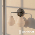 Load image into Gallery viewer, Merin Metal &amp; Glass Sculptural Wall Sconce for Vanity &amp; Bathroom
