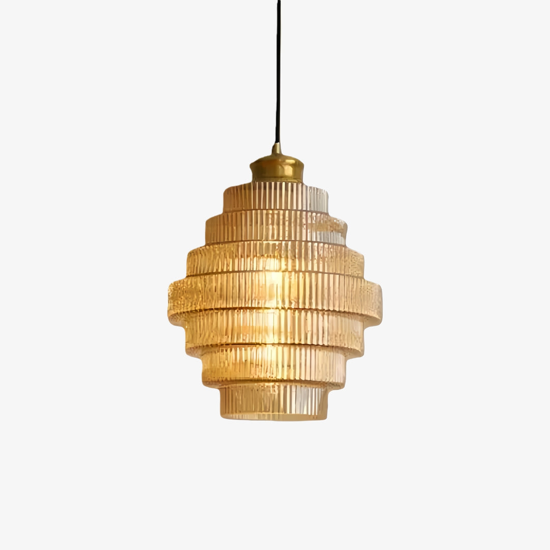 Amara Nordic gestreifte Buntglas-Flaschen-Hängeleuchte