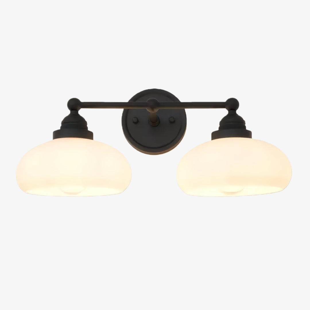 Geryon Vintage Industrielle Milchweiße Glas-Wandleuchte