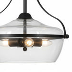 Afbeelding laden in galerijweergave, Eira Mid-Century Modern 3-lichts glazen hanglamp met komvormige kap