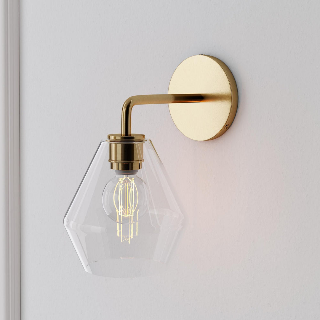 Merin Sculptural Milk Glass Geometric Wall Lamp