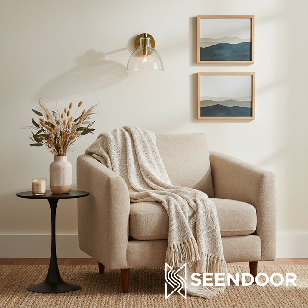 Glavira gerecyclede glazen dubbele wandlamp - binnen messing wandverlichting