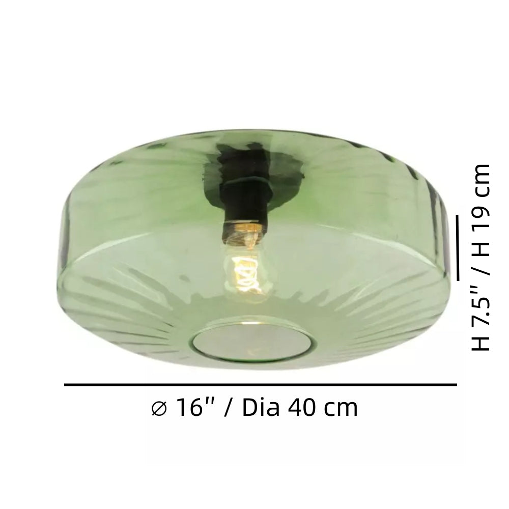 Cocytus Mid-Century Moderne Drum Watergolf Glas Plafondlamp