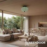 Load image into Gallery viewer, Vintage Eloise Milk Glass Flush Mount Ceiling Light - Vintage Charm Soft Glow
