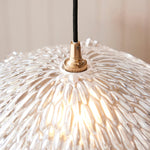 Load image into Gallery viewer, Floriaxis Floral Glass Pendant Light — Floral Glass Shade with Braided Cable for Kitchen or Dining