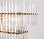 Load image into Gallery viewer, Lumora Crystal Pendant Light – Elegant Tumbled Brass &amp; Cut Glass
