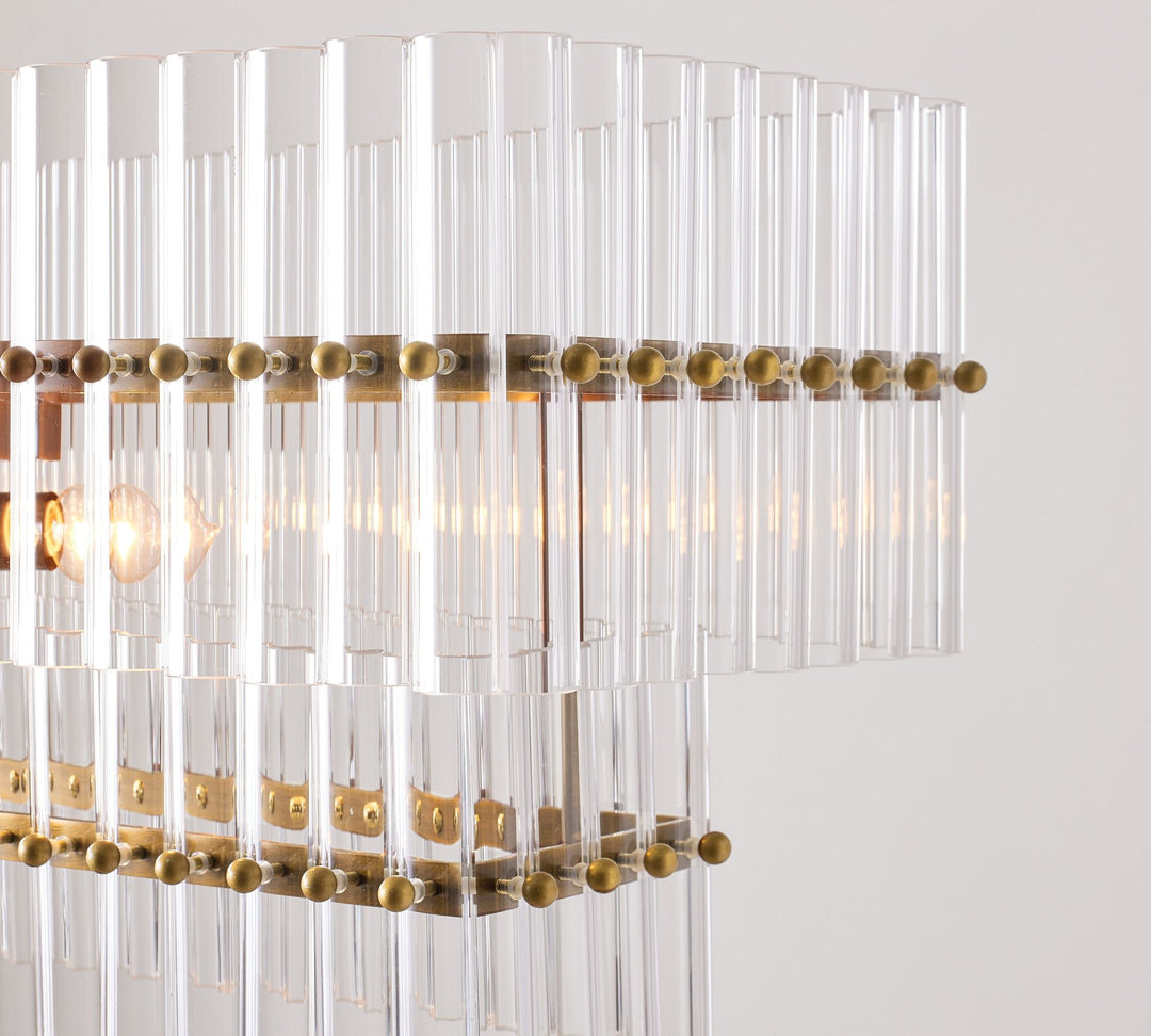 Lumora Crystal Pendant Light – Elegant Tumbled Brass & Cut Glass