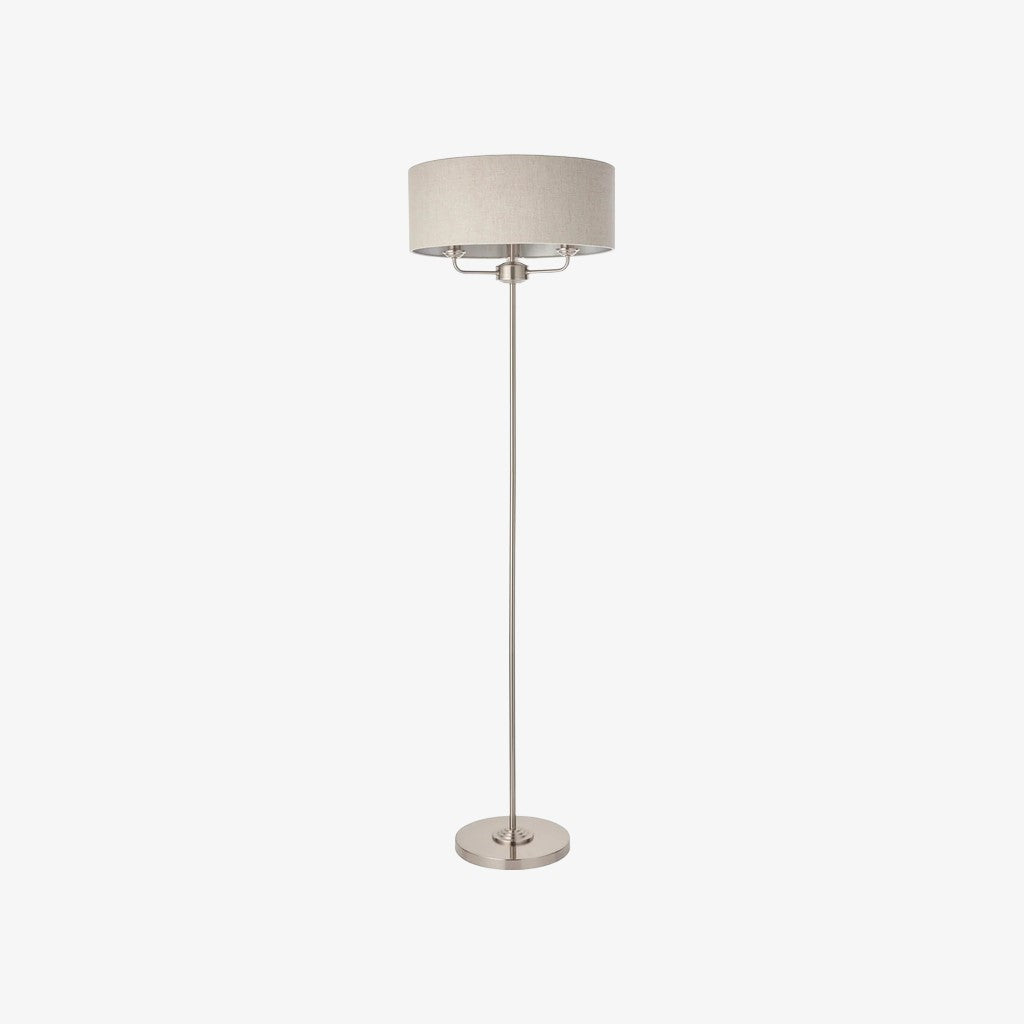 Tela Drum Lampenkap Vloerlamp - Moderne Stoffen Staande Lamp voor Thuis en Kantoor