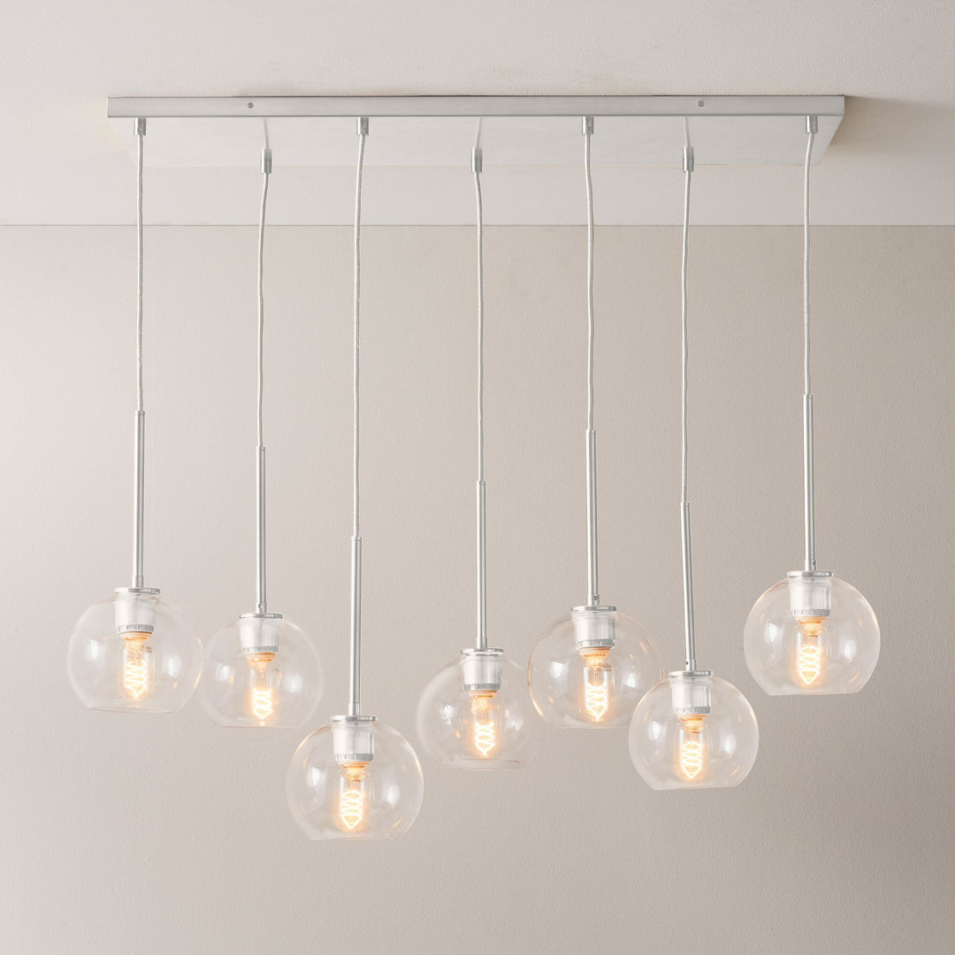 Selvion Elegant 7-Light Globe Chandelier – Glass Pendant Light