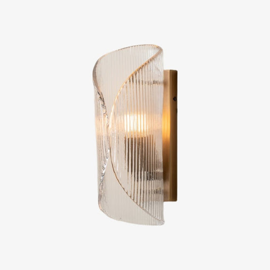 Lámpara de Pared Cilíndrica de Vidrio Velora – Aplique de Pared de Latón Refinado para Entrada o Mesita de Noche