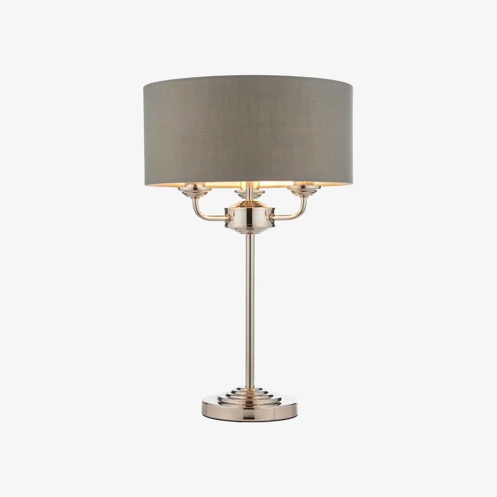 Tela 1‑licht en 3‑licht tafellamp – modern linnen en metaal voor nachtkastje of woonkamer