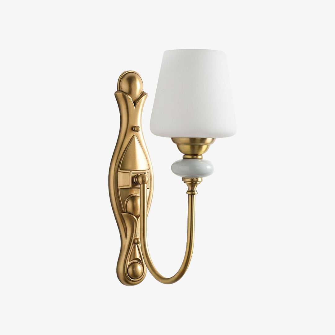 Rowanea Keramische Wandkandelaar met Stoffen Kap en Metalen Afwerking – Boerderij Moderne Ganglamp