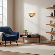 TF Dark Star Art Deco Star Tiffany Wall Sconce – Stained Glass Geometric Light for Hallway and Living Room