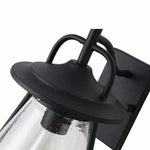 Cargar imagen en el visor de la Galería, Black Glass Outdoor Wall Lantern Sconce