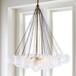 Load image into Gallery viewer, Bravira Glass Bubbled Chandelier - Vintage Brass Oval Glass Lighting
