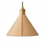Charger l'image dans la visionneuse de la galerie, Leather cone pendant light clean shade SKU view