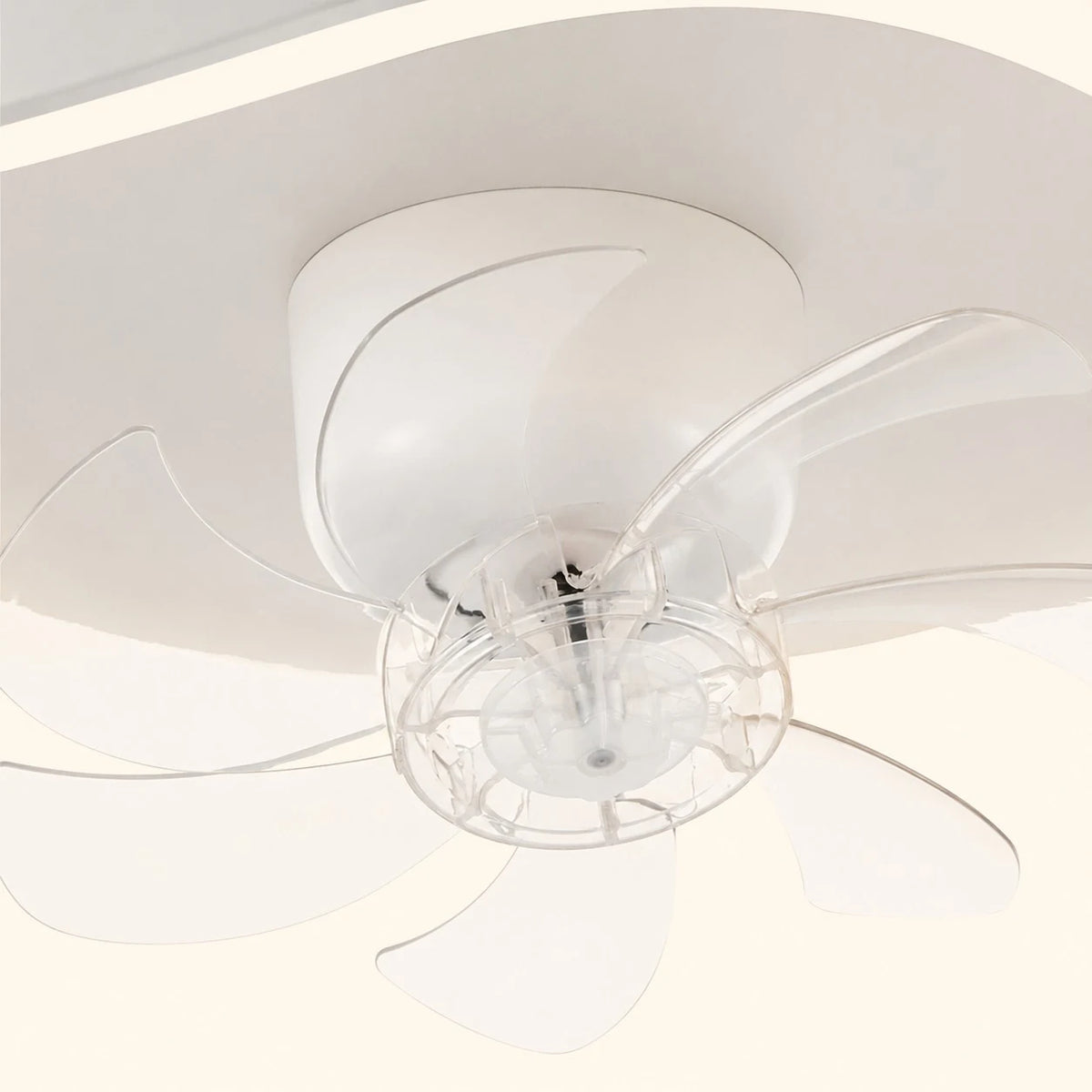 Ceiling-mounted fan light close-up