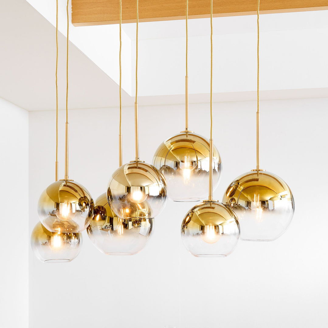 Selvion Elegant 7-Light Globe Chandelier – Glass Pendant Light