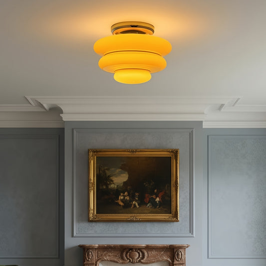 Cirren Gelaagde Plafondlamp – Artistieke Cirkelvormige Silhouet Plafondlamp voor Eetgedeelte