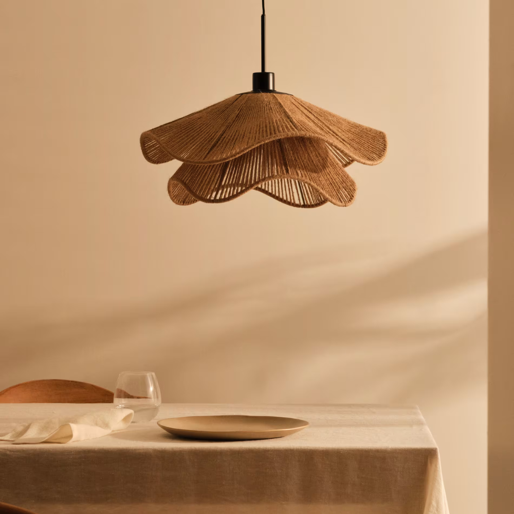 Boho naturalna lampa wisząca z juty Cape Points