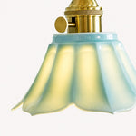 Load image into Gallery viewer, Cienax Petal Ceramic Wall Sconce with Colored Glazed Shade - Brass Accent Fixture for Bedside and Hallway