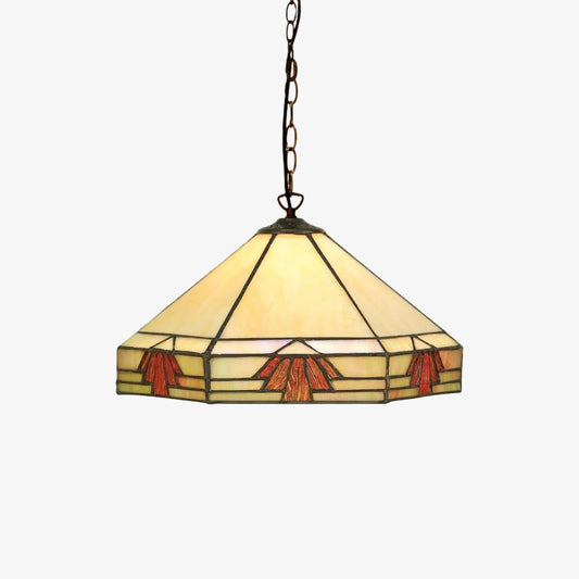 TF Nevada Vintage Glas-in-Lood Hanglamp - Handgemaakte Kunstglas Verlichting voor Eetruimtes