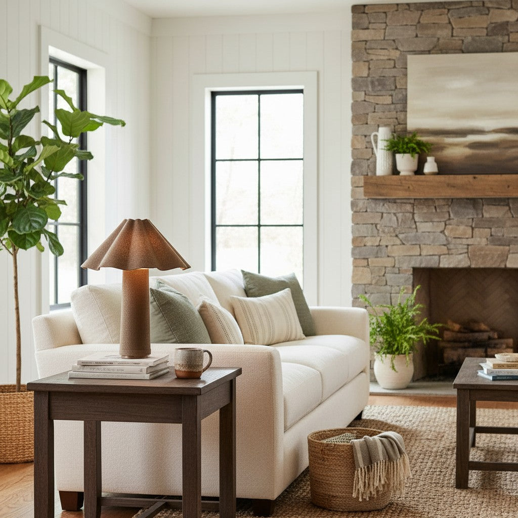 Weavara Moderne Accent Tafellamp – Stoffen Beklede Decoratieve Verlichting voor Woonruimte of Kantoor