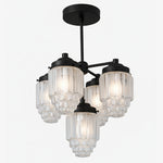 Load image into Gallery viewer, Tierlux Glass Chandelier – Vintage Brass Globe Lighting Fixture
