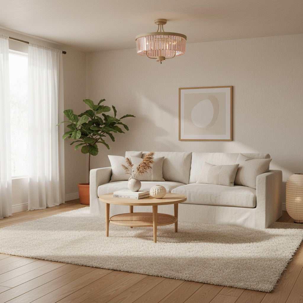 Beveline 3 luces redondo semi empotrado - Pantalla de vidrio facetado acabado metálico para pasillos y dormitorios