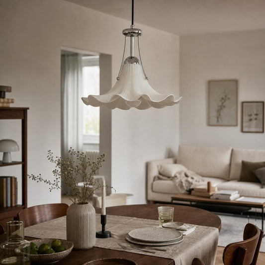 Lámpara colgante floral artística Cazelle – Lámpara escultórica moderna para áreas de estar y comedor