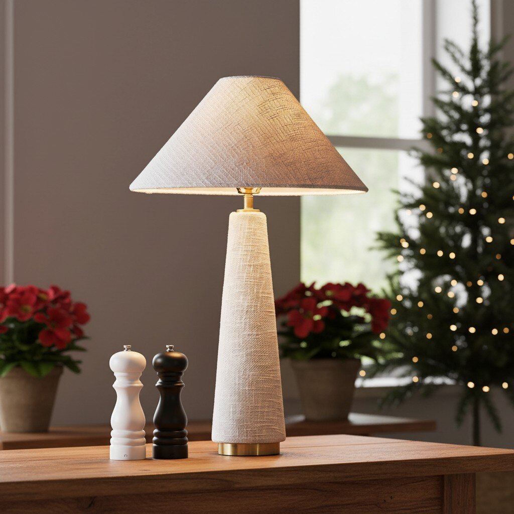 Ceruna Cone Shaded Table Lamp - Elegant Fabric for Living Room and Entryway