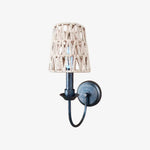Carica l'immagine nella visualizzazione Galleria, Antique brass wall sconce with B woven shade