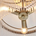 Afbeelding laden in galerijweergave, RibGlow antiek messing 3-licht plafondlamp met helder glas - hal of slaapkamer