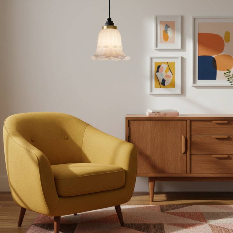 Solmira Klassieke Glazen Hanglamp - Decoratieve Makkelijk Te Plaatsen Hanglamp voor Lounge en Entree
