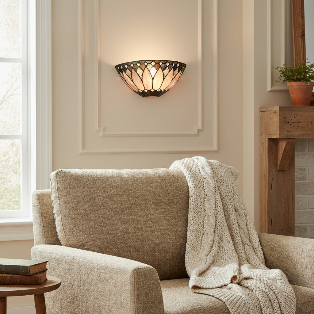 Lámpara de Pared Elegante TF Brooklyn - Aplique de Pared de Vidrio Art Deco para Sala de Estar o Pasillo