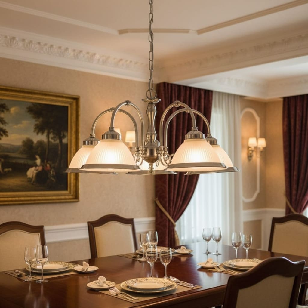 Suspension en verre côtelé TF Vintora – Finition métallique élégante pour cuisines, salles à manger et couloirs