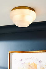 Afbeelding laden in galerijweergave, Capigia glazen metalen plafondlamp - modern armatuur voor slaapkamer of hal
