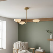 Lámpara de araña de globo de vidrio Vega de estilo moderno de mediados de siglo con pantallas de vidrio para comedor y isla de cocina