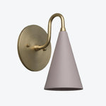 Load image into Gallery viewer, Curva Metal Cone Shade Sconce – Vintage Brass Wall Light for Entryway or Stairwell