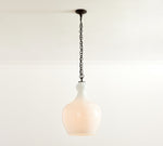 Load image into Gallery viewer, Lawson Glass Pendant Light - Recycled &amp; Milk Glass with Bronze Accent
