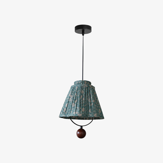 Lámpara colgante decorativa de tela floral Solmire – Lámpara colgante con acento metálico para sala de estar y comedor