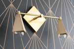 Load image into Gallery viewer, Ornato Luxe Geometric Vanity Light - Solid Brass Art Deco Bathroom Lighting
