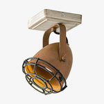 Cargar imagen en el visor de la Galería, Rust and white ceiling spotlight, 18 cm high