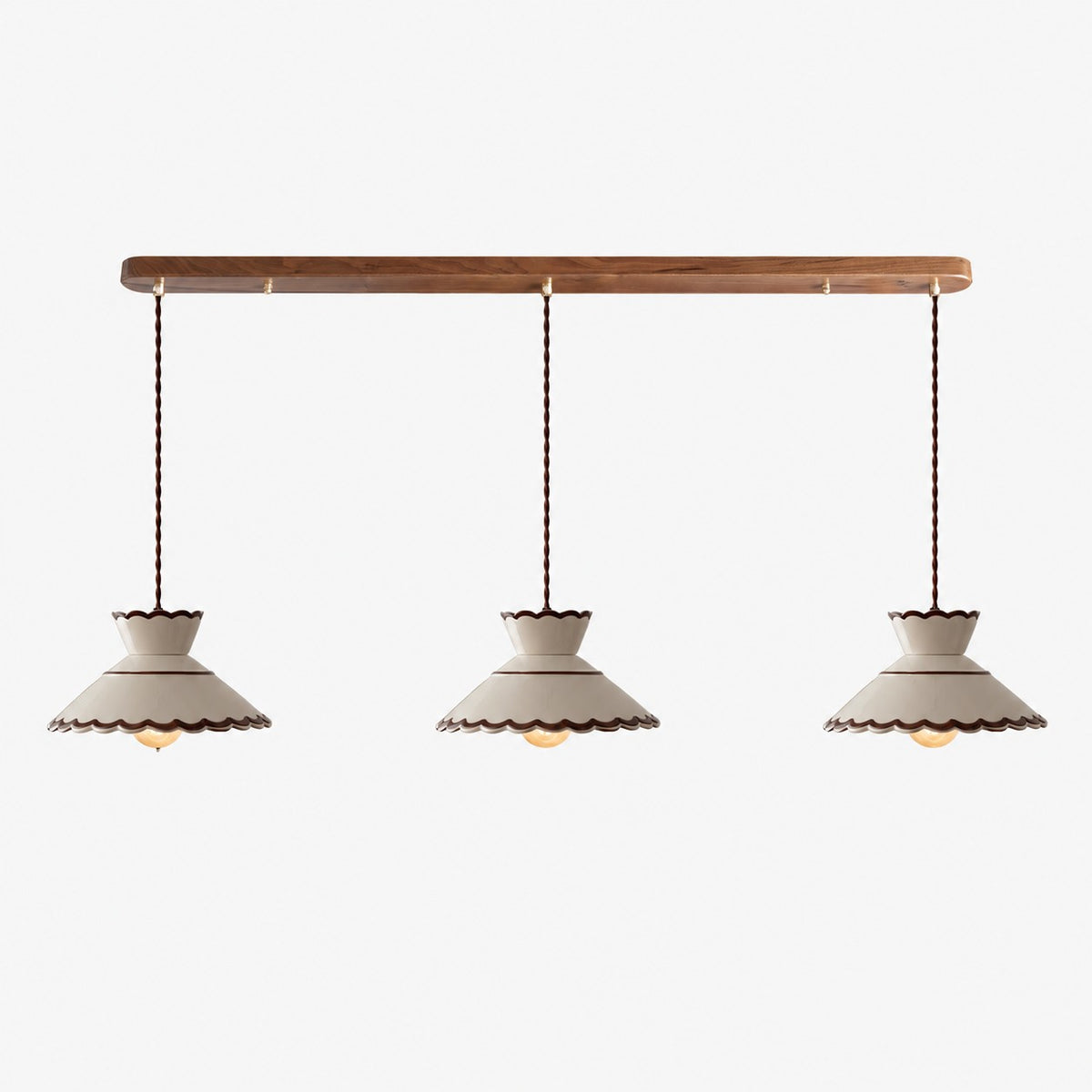 French Vintage Scalloped Ceramic Pendant Light 6
