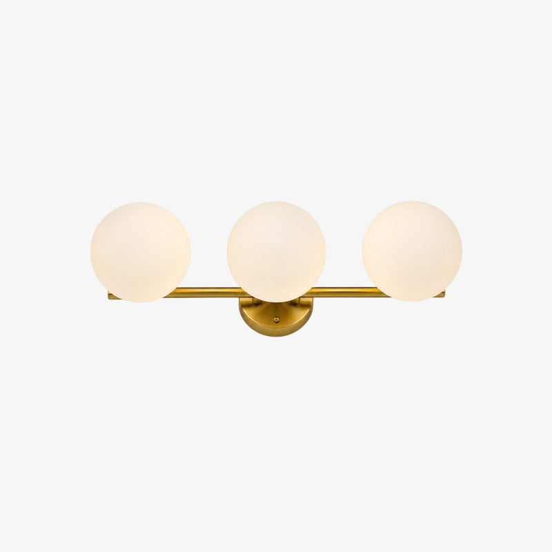 Goudkleurige badkamerspiegelverlichting van melkglas