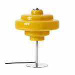Afbeelding laden in galerijweergave, Koloro Glass Table Lamp - Retro Tiered Design with Chrome Base
