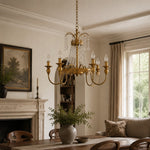 Load image into Gallery viewer, French Six-Light Candle Chandelier with Crystal Draping