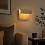 Cargar imagen en el visor de la Galería, Travertine wall sconce in reading corner