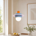 Załaduj obraz do przeglądarki galerii, Sea salt blue pendant light installed near a bright window